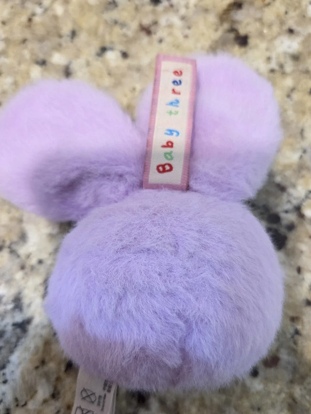 Baby Three Petit Macaron Cute Bunny Head Plush Pendant Lavender Purple Bag Charm